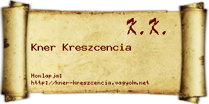 Kner Kreszcencia névjegykártya